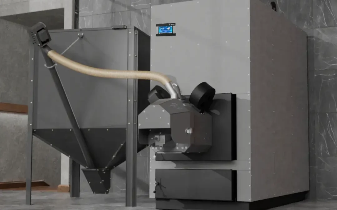 Kocioł GRAND PELLET 200 kW – ukośna wizualizacja METAL-FACH Technika Grzewcza