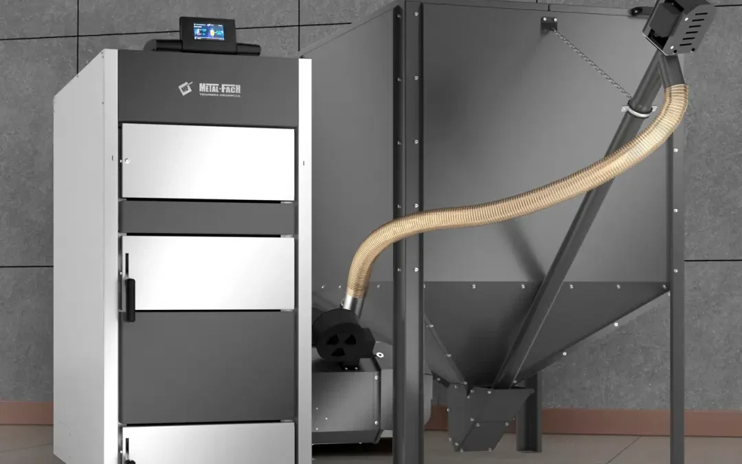 Kocioł SEG PELLET 60 kW – frontowa wizualizacja METAL-FACH Technika Grzewcza