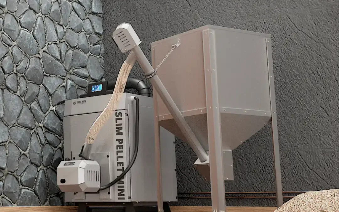 Kocioł SLIM PELLET MINI 10–20 kW – ukośna wizualizacja METAL-FACH Technika Grzewcza