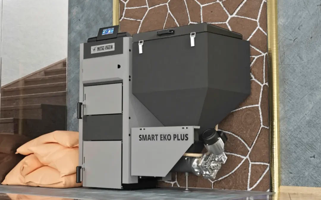 Kocioł SMART EKO PLUS 15–25 kW – boczna wizualizacja METAL-FACH Technika Grzewcza