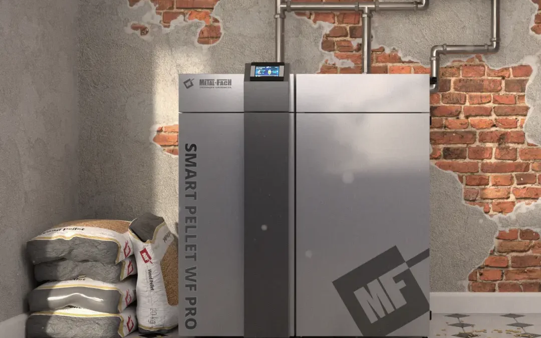 Kocioł SMART PELLET WF PRO 16–32 kW – wizualizacja 3D METAL-FACH Technika Grzewcza